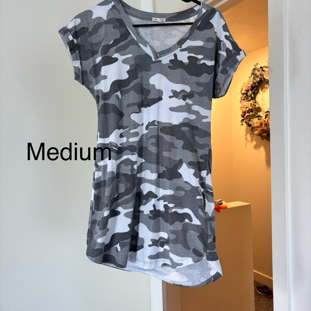 Camouflage V-Neck Women's Top